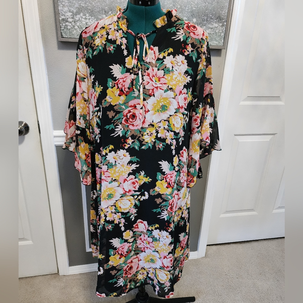 Floral Black Dress